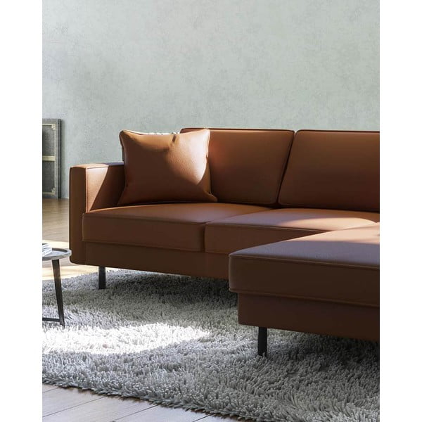 Kampinė sofa konjako rudos spalvos iš odos (su dešiniuoju kampu) Kobo – MESONICA-image-4