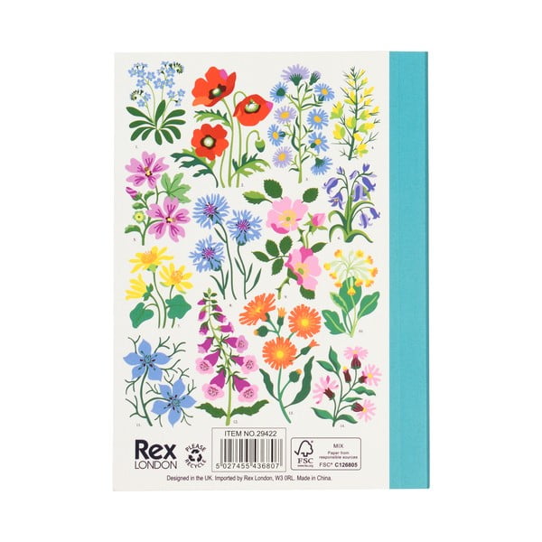 Užrašų knygelė 60 puslapių A6 formato Wild Flowers - Rex London-image-2