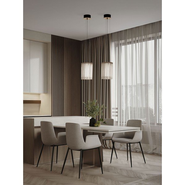 Žalvario spalvos iš plieno kabantis šviestuvas LED su pritemdymo funkcija ø 22 cm Nol – Nova Luce-image-1