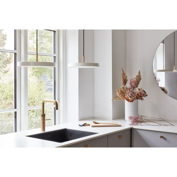 Kabantis šviestuvas kreminės spalvos LED su pritemdymo funkcija ø 31 cm su metaliniu gaubtu Asteria Plus Mini – UMAGE-image-1