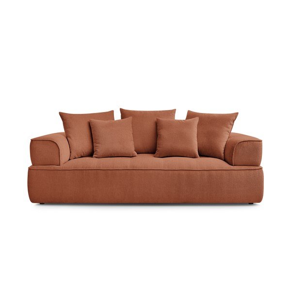 Terakotos spalvos iš šenilinio audinio sofa 237 cm Whesley – Bobochic Paris