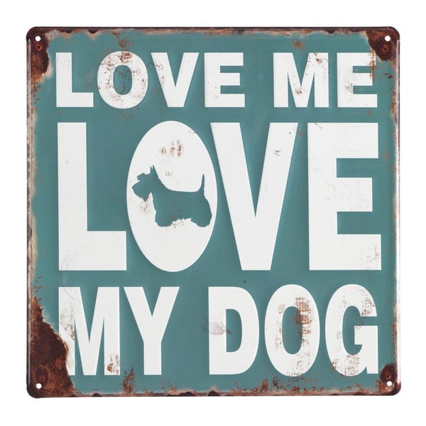 4 metalinių sienų dekoracijų rinkinys "Geese Love My Dog