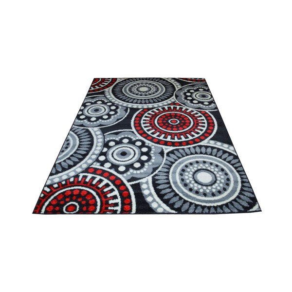 Kilimų kilimai Flair Kilimai Cercles Grey, 200x285 cm-image-1