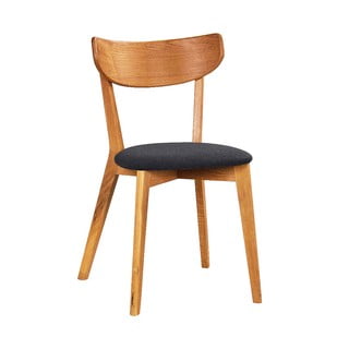 Rudo ąžuolo valgomojo kėdė su tamsiai pilka sėdyne Rowico Ami