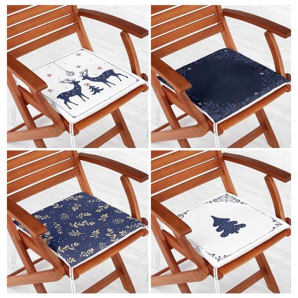 Sėdynės pagalvėlės 4 vnt. su Kalėdų motyvu 40x40 cm Blue Christmas – Mila Home