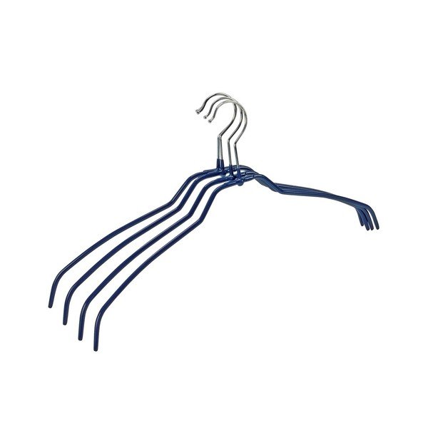 4 mėlynų neslystančių drabužių pakabų rinkinys Wenko Hanger Slim -image-1