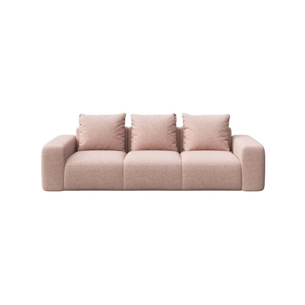 Sofa šviesiai rožinės spalvos iš boucle 287 cm Feiro – MESONICA