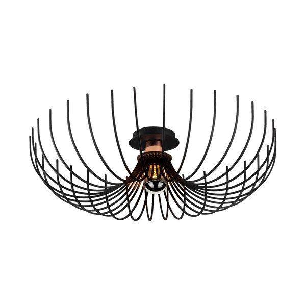 Juodos spalvos lubinis šviestuvas ø 56 cm su metaliniu gaubtu Aspendos – Opviq lights-image-2