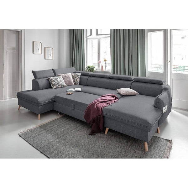 Sulankstoma kampinė sofa tamsiai pilkos spalvos (su kairiuoju kampu) Sweet Harmony – Miuform-image-4