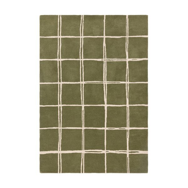 Rankų darbo žalios spalvos iš vilnos kilimas 120x170 cm – Asiatic Carpets