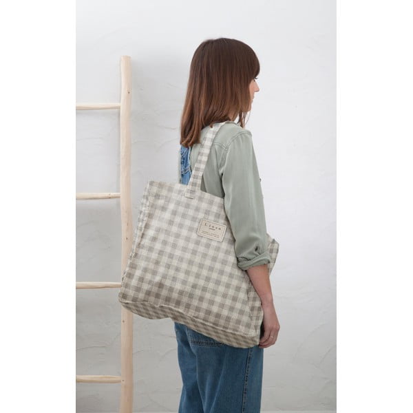 Lininis krepšys Couture Grey Vichy-image-1