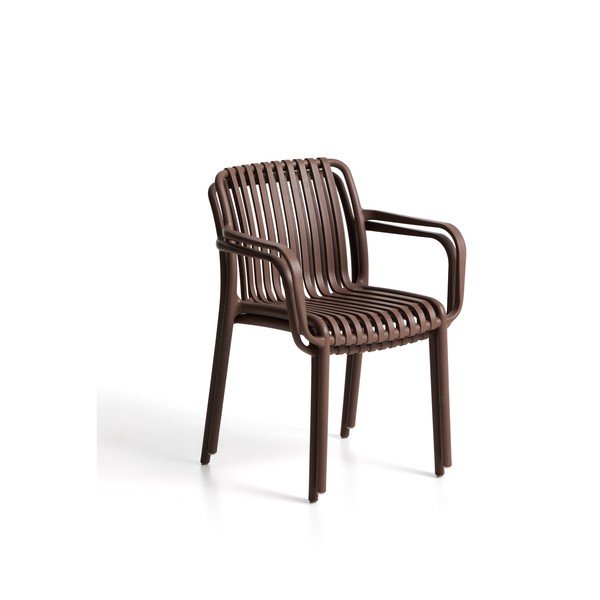 Rudos spalvos plastikinė sodo kėdė Isabellini – Kave Home-image-3