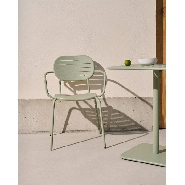 Mėtų spalvos metalinė sodo kėdė Brai – Kave Home-image-1