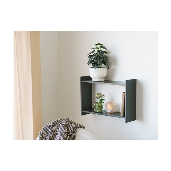 Pilkai žalios spalvos kelių aukštų sieninė lentyna 50 cm Bamberg – House Nordic-image-1