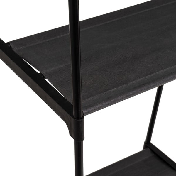 Juodos spalvos iš metalo su ratukais drabužių kabykla 84x43x156 cm – Casa Selección-image-4