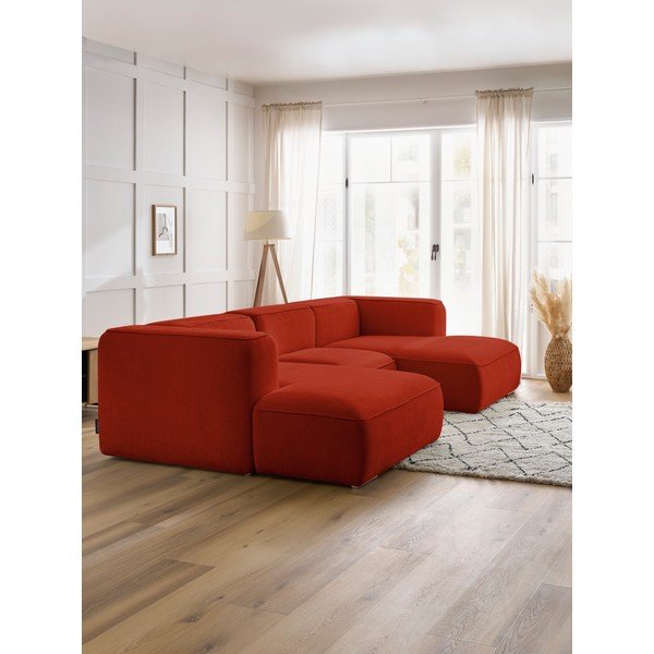 Kampinė sofa raudonos plytų spalvos Zephyr – Bobochic Paris-image-1