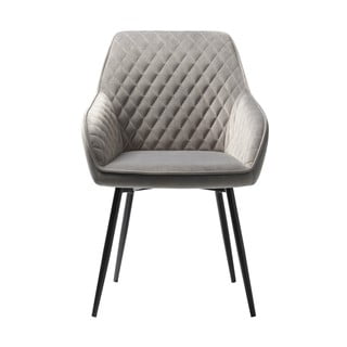 Pilka aksomo valgomojo kėdė Unique Furniture Milton