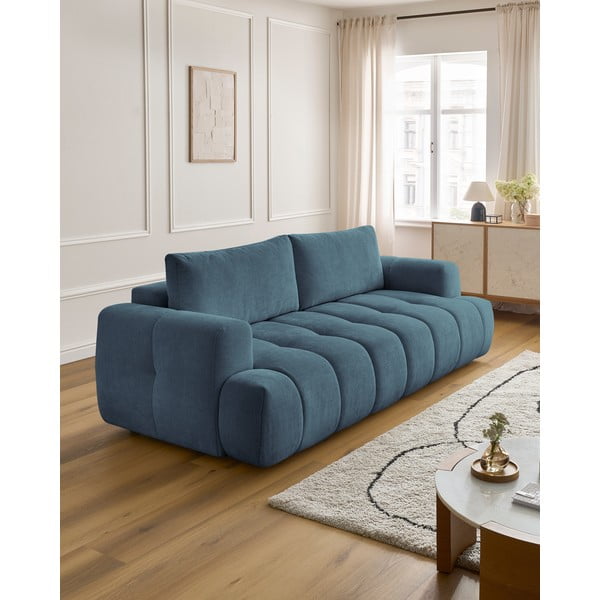Mėlynos spalvos sulankstoma/su sandėliavimo vieta sofa 251 cm Fuji – Bobochic Paris-image-1