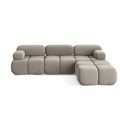 Smėlio spalvos iš velveto modulinė kampinė sofa Lokua – Makamii
