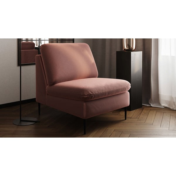 Krėslas rožinės spalvos iš velveto Moilo – MESONICA-image-3