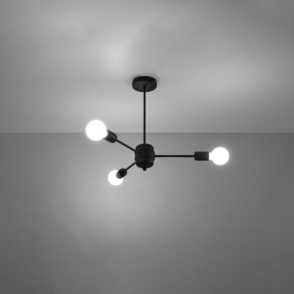 Juodos spalvos lubinis šviestuvas 61x61 cm Benedett – Sollux-image-2