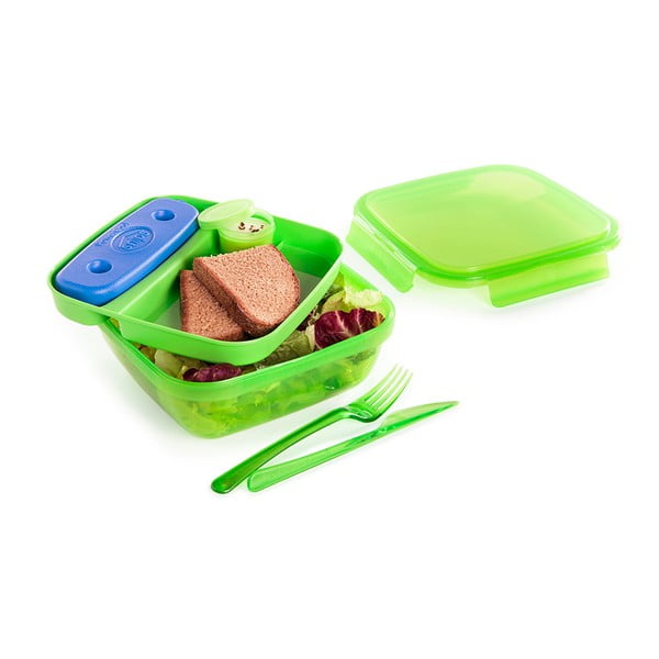 Žalia pietų dėžutė su stalo įrankiais ir šaldymo elementu Snips Lunch, 1,5 l-image-1