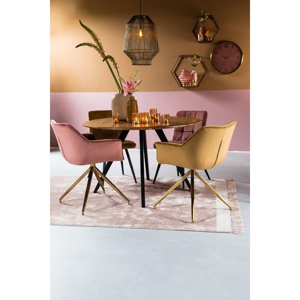 Apvalios formos valgomojo stalas natūralios spalvos su akacijos stalviršiu ø 120 cm Mimoso – Light & Living-image-2