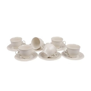 6 porcelianinių puodelių su lėkštutėmis rinkinys Kutahya Elegance, 150 ml