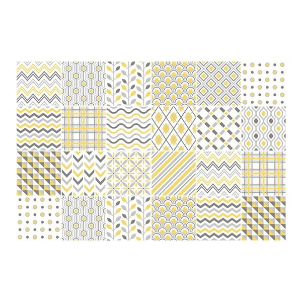 24 sieninių lipdukų rinkinys Ambiance Scandinavian Tiles Stockholm, 10 x 10 cm-image-2