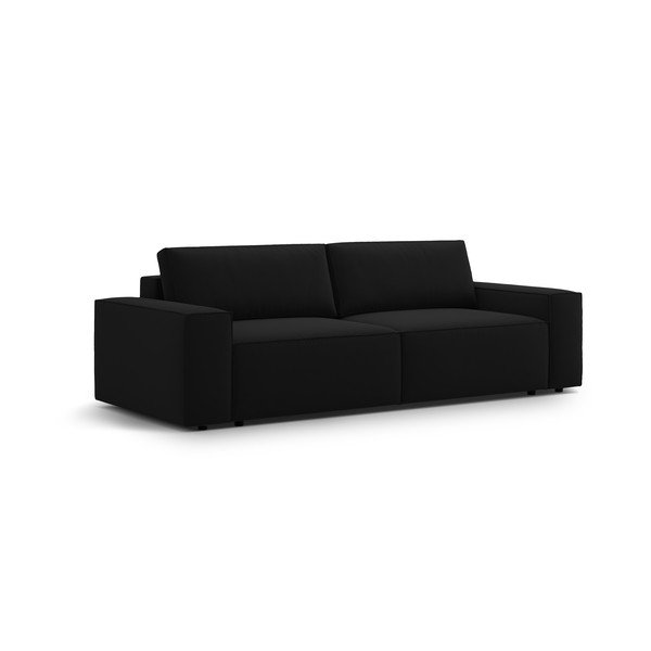 Juodos spalvos iš velveto sulankstoma/su sandėliavimo vieta sofa 247 cm Jodie – Micadoni -image-2