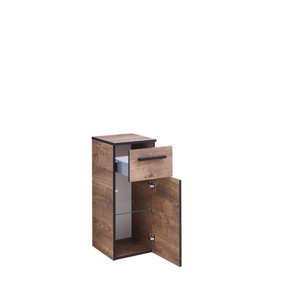 Ruda žema ąžuolinė vonios kambario spintelė 30x72 cm Set 374 - Pelipal-image-2
