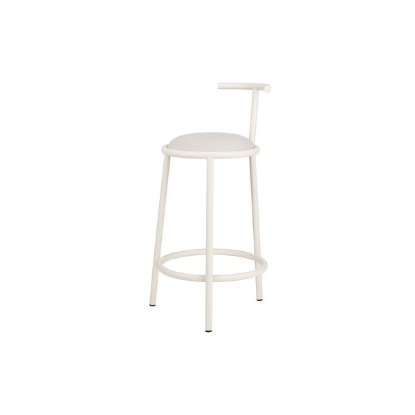Smėlio spalvos iš metalo baro taburetė (sėdynės aukštis 68 cm) Hogo – noo.ma