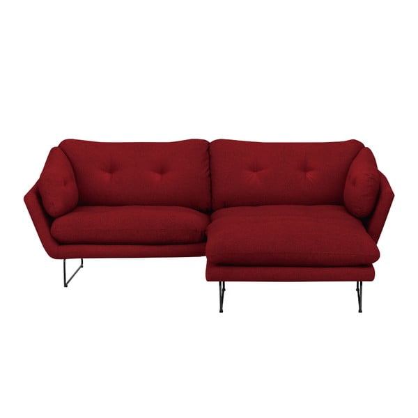 Tamsiai raudonos spalvos sofos ir pufo rinkinys Windsor & Co Sofas Comet