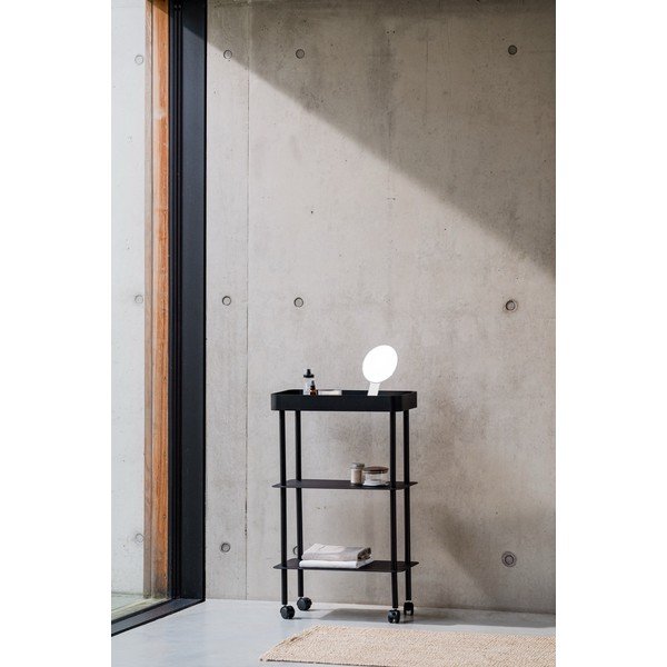 Smėlio spalvos iš metalo lentyna ant ratukų 60x97x30 cm Nolle – noo.ma-image-3