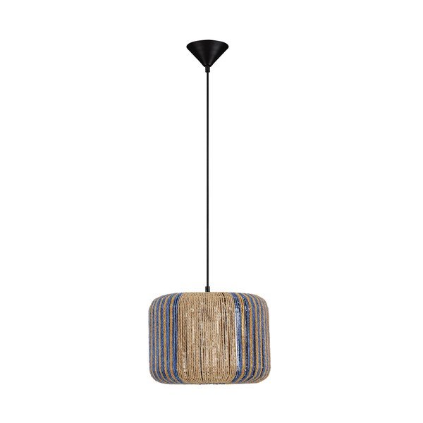 Mėlynos spalvos/natūralios spalvos iš virvės kabantis šviestuvas ø 33 cm Abby – Nova Luce