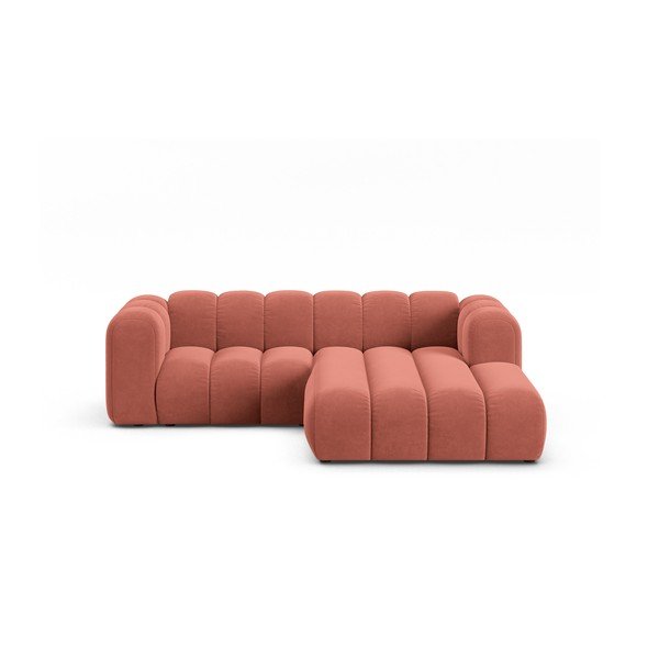 Kampinė sofa rožinės spalvos (su dešiniuoju kampu) Lupine – Micadoni Home