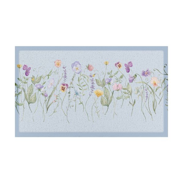 Iš PVC grindų kilimėlis 40x70 cm Blue Wild Flowers – Artsy Doormats