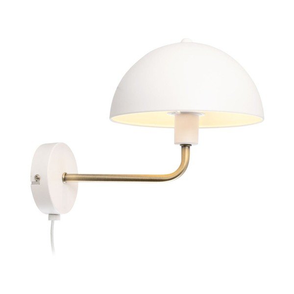 Baltos ir aukso spalvos sieninis šviestuvas Leitmotiv Bonnet, aukštis 25 cm-image-1