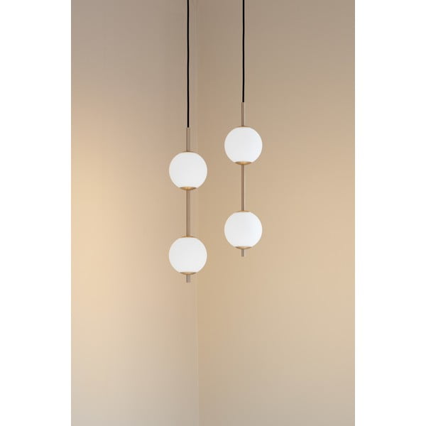 Žalvario spalvos iš metalo kabantis šviestuvas LED ø 12 cm su stiklo gaubtu Audrey – UMAGE-image-1