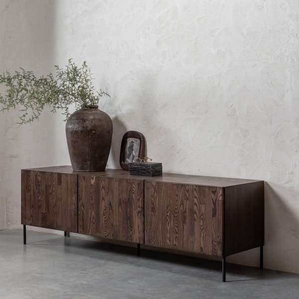 Rudos spalvos TV spintelė iš pušies masyvo 180x56x46 cm Bono – WOOOD-image-1