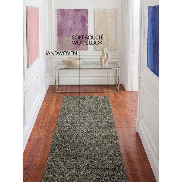 Rankų darbo žalios spalvos iš boucle kilimas 80x200 cm Notting Hill Portobello – Ted Baker-image-1