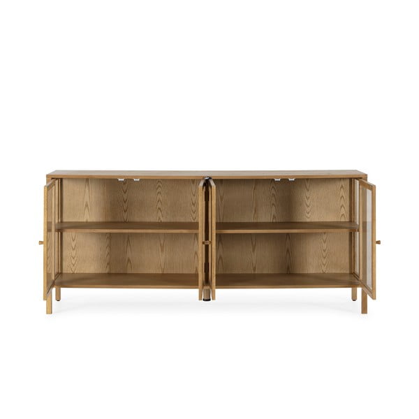 Natūralios spalvos vitrina iš ąžuolo 180x80x40 cm Ceci – MOME-image-4