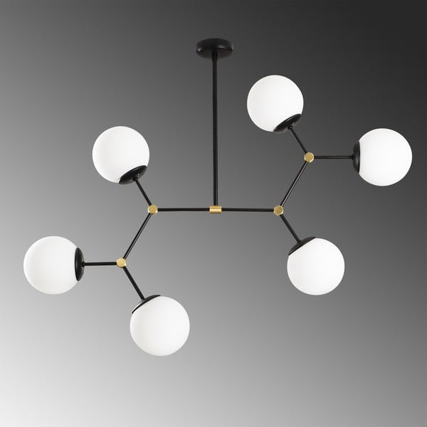 Juodas pakabinamas šviestuvas 6 lemputėms Opviq lights Damar-image-1