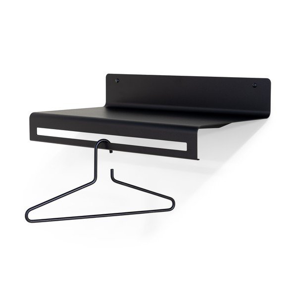 Juodos spalvos iš metalo sieninė lentyna su lentyna 60 cm Sway – Spinder Design-image-3