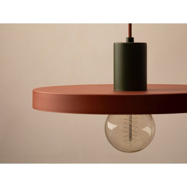 Raudonos plytų spalvos iš metalo kabantis šviestuvas ø 30 cm Ori – Micadoni -image-1