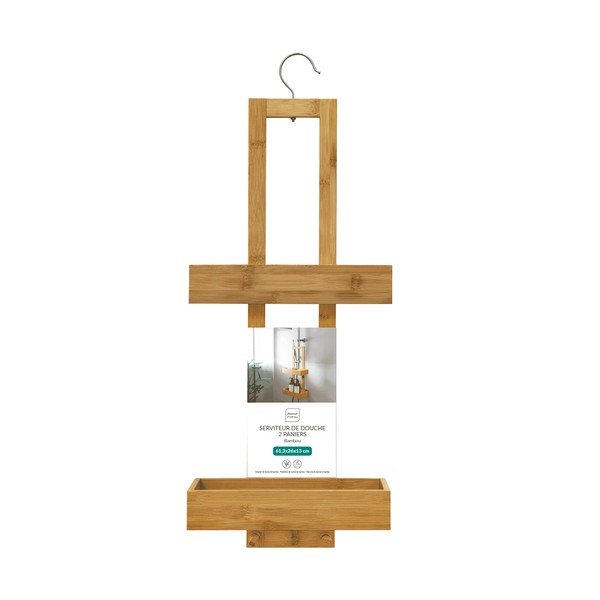 Pakabinama natūralios spalvos iš bambuko vonios lentyna Hanoi – douceur d'intérieur-image-3