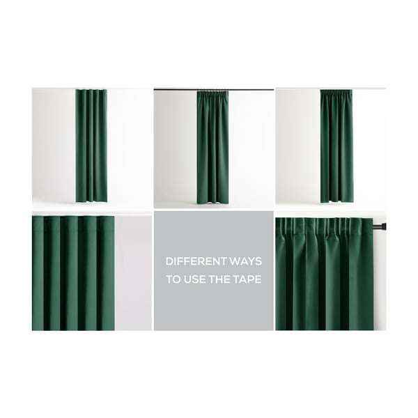 Tamsiai žalios spalvos pritemdymas (dalinis užtemimas) užuolaida 140x270 cm Kierra – Restilo-image-3