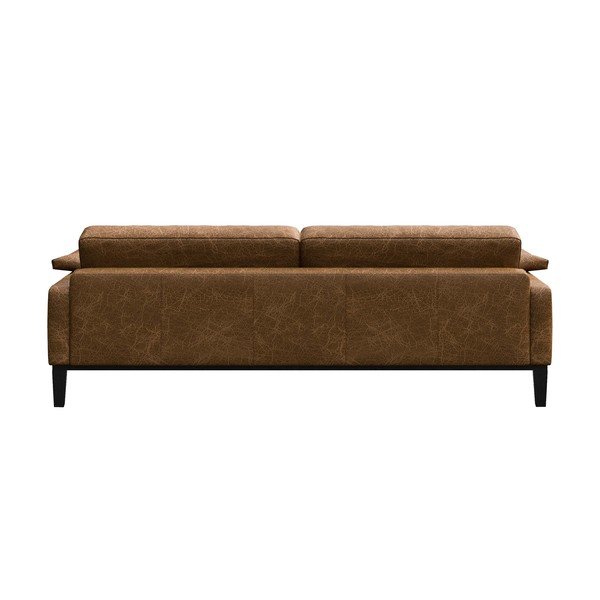 Rudos spalvos odinė sofa MESONICA Musso, 211 cm-image-3
