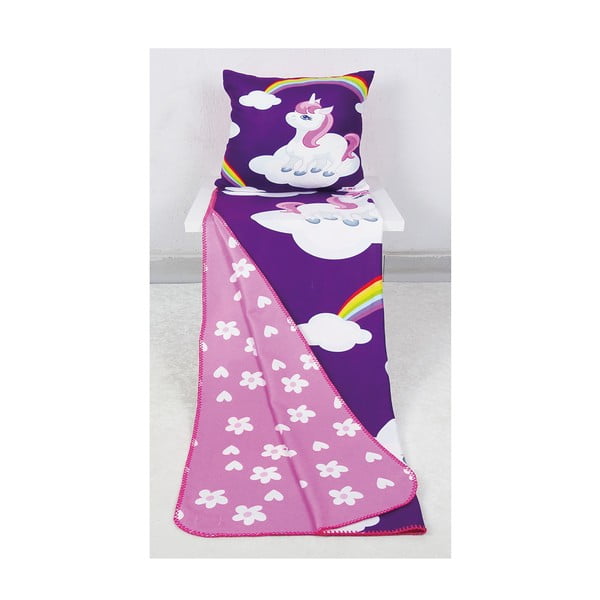 Rausva ir violetinė kūdikių antklodė 85x125 cm - OYO kids