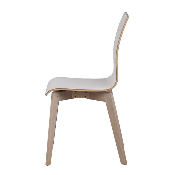 Balta valgomojo kėdė su šviesiai rudomis kojomis "Rowico Grace-image-1